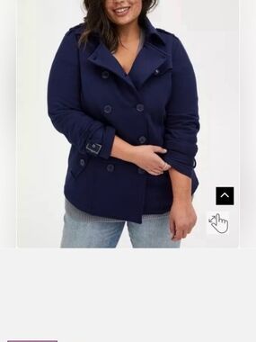Women's Torrid Double-Breasted Navy Peacoat Jacket